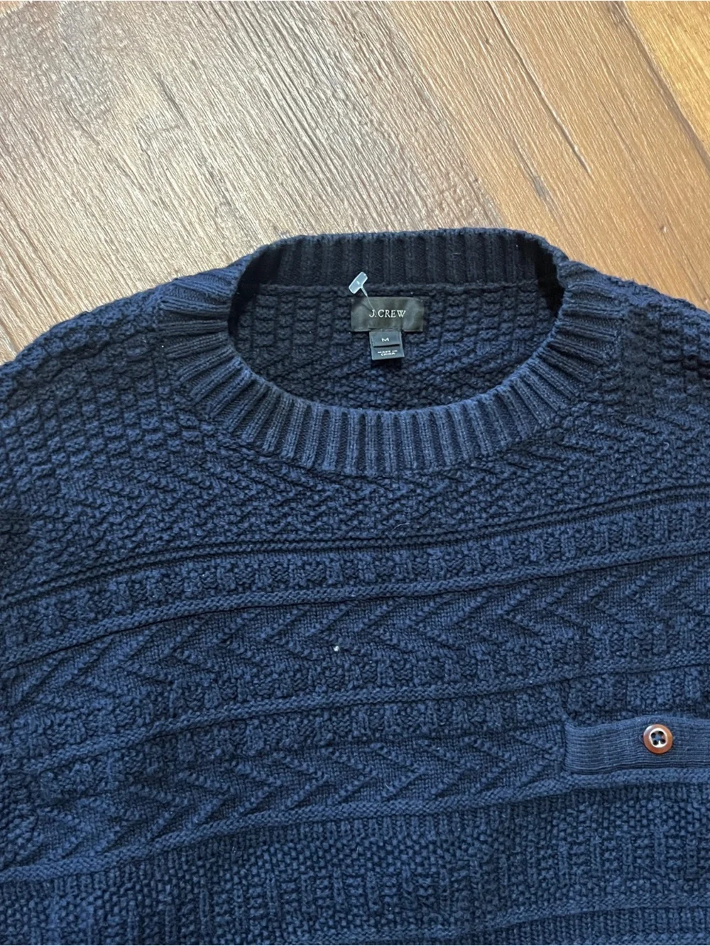 J.Crew Cable-Knit Sweater Men’s Size M Cotton Crewneck Preppy Classic Sweater